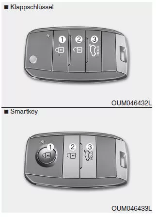 Bedienung der Zentralverriegelung mit