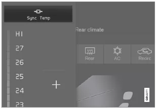 Synchronisierungstaste für den Temperaturregler der Fahrerseite