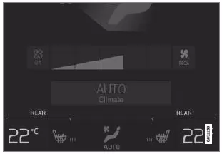Temperaturtasten unter Klima im Fond in der Ansicht Klima