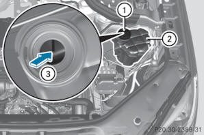 Mercedes-Benz M-Klasse: Kühlmittelstand prüfen - Weitere Betriebsstoffe -  Motorraum - Wartung und Pflege - Mercedes-Benz M-Klasse Betriebsanleitung